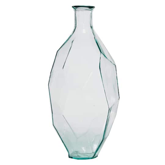 23" Clear Glass Contemporary Vase